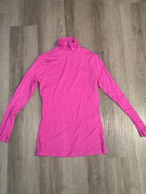 Ambiance Bright Pink Long-Sleeve Turtleneck Top